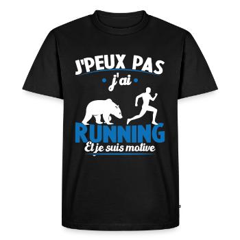 Je Peux Pas J ai Running Et Je Suis Motivé - T-shirt Premium bio Homme - noir - Devant - Nico (187cm)