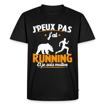 Je Peux Pas J ai Running Et Je Suis Motivé - T-shirt Premium bio Homme - noir - Devant - Nico (187cm)