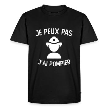 I can't I have a firefighter - Men's Premium Organic T-Shirt - black - Front - Nico (187cm)
