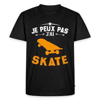 Je peux pas jai skate - T-shirt Premium bio Homme - noir - Devant - Nico (187cm)