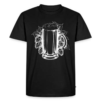 Hops, Malt, Beer, Beer Glass - Men's Premium Organic T-Shirt - black - Front - Nico (187cm)