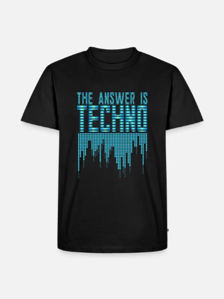 The answer is techno - Men's Premium Organic T-Shirt - black