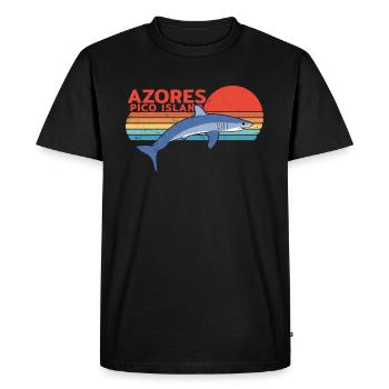 Makohai Azores Pico Island - Men's Premium Organic T-Shirt - black - Front - Nico (187cm)