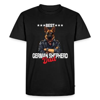 Papa berger allemand - T-shirt Premium bio Homme - noir - Devant - Nico (187cm)