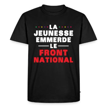 la jeunesse emmerde front national - T-shirt Premium bio Homme - noir - Devant - Nico (187cm)