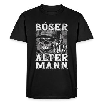 Evil Old Man - Men's Premium Organic T-Shirt - black - Front - Nico (187cm)
