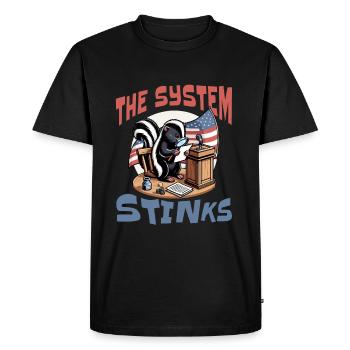 Le système politique pue - T-shirt Premium bio Homme - noir - Devant - Nico (187cm)