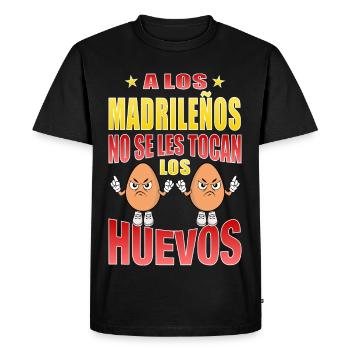 The people of Madrid do not touch their eggs - Men's Premium Organic T-Shirt - black - Front - Nico (187cm)