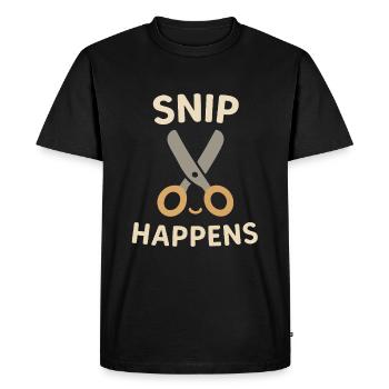 Snip Happens Coiffeur Disant Coupe De Cheveux Citation Amusante - T-shirt Premium bio Homme - noir - Devant - Nico (187cm)