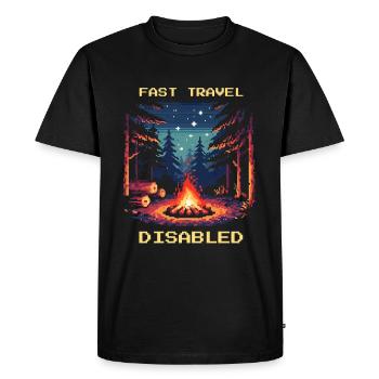Citation de survie en bushcraft handicapé de voyage rapide - T-shirt Premium bio Homme - noir - Devant - Nico (187cm)