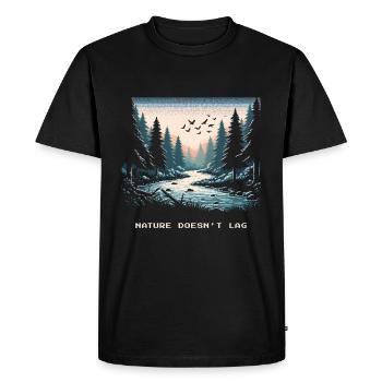 La nature n’est pas à la traîne du dicton Bushcraft - T-shirt Premium bio Homme - noir - Devant - Nico (187cm)