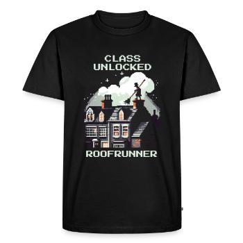 Chimney Sweep Roof Runner Class Retro Pixel Art - Men's Premium Organic T-Shirt - black - Front - Nico (187cm)