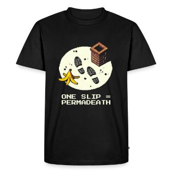 Ramoneur Toit Crash Permadeath Pixel - T-shirt Premium bio Homme - noir - Devant - Nico (187cm)