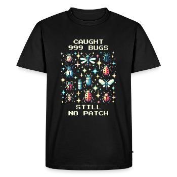Bug Humour Rétro Pixel Art Gaming Nerd Insectes - T-shirt Premium bio Homme - noir - Devant - Nico (187cm)