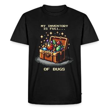 Bug Collector Inventaire Insectes Pixel Retro - T-shirt Premium bio Homme - noir - Devant - Nico (187cm)