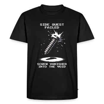 Side Quest Screw Away Precision Mechanics Pixel Retro - Men's Premium Organic T-Shirt - black - Front - Nico (187cm)