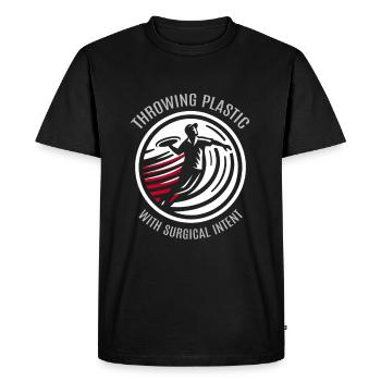Lancer chirurgical | Ligne de précision pour le disc golf - T-shirt Premium bio Homme - noir - Devant - Nico (187cm)
