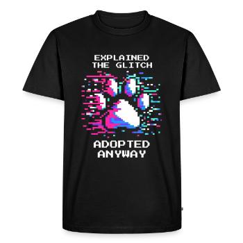 Adopted despite glitch | Animal shelter animal love - Men's Premium Organic T-Shirt - black - Front - Nico (187cm)