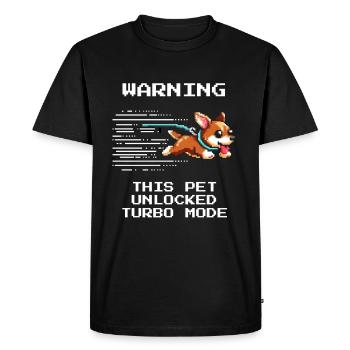 Attention: Turbo Tier Active | Animal shelter Energy Level - Men's Premium Organic T-Shirt - black - Front - Nico (187cm)