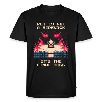 Acolyte de niveau ≠ | Les derniers patrons dans la vie quotidienne du refuge pour animaux - T-shirt Premium bio Homme - noir - Devant - Nico (187cm)