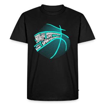 Sports Health Fitness Basketball - Men's Premium Organic T-Shirt - black - Front - Nico (187cm)