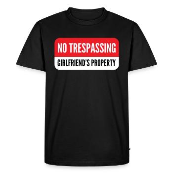 Propriété de ma copine - T-shirt Premium bio Homme - noir - Devant - Nico (187cm)
