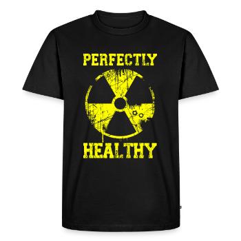 Symbole radioactif parfaitement sain pistolet sarcastique - T-shirt Premium bio Homme - noir - Devant - Nico (187cm)