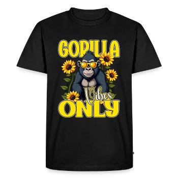 Gorilla Vibes Only Sunglasses Sunflowers Funny Ape - Men's Premium Organic T-Shirt - black - Front - Nico (187cm)