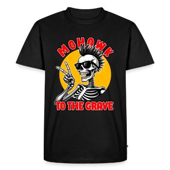 Mohawk to the Grave Skeleton Punk Rock Style - T-shirt Premium bio Homme - noir - Devant - Nico (187cm)
