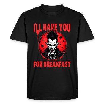 Breakfast of the Undead - Men's Premium Organic T-Shirt - black - Front - Nico (187cm)