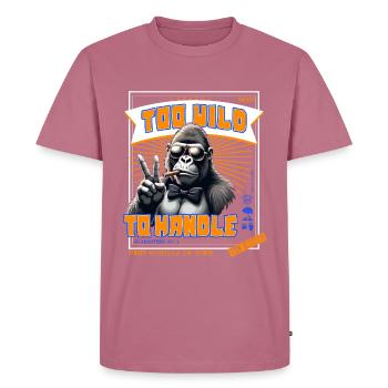 Too Wild to Handle Cool Gorilla Vintage Style - Men's Premium Organic T-Shirt - mauve - Front - Nico (187cm)