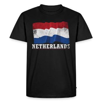 Pays-Bas Pavillon - T-shirt Premium bio Homme - noir - Devant - Nico (187cm)