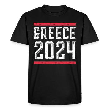 Greece 2024 Holiday - Men's Premium Organic T-Shirt - black - Front - Nico (187cm)