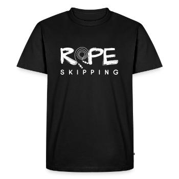 Corde Skipper Corde Corde à sauter Sport Idée cadeau - T-shirt Premium bio Homme - noir - Devant - Nico (187cm)