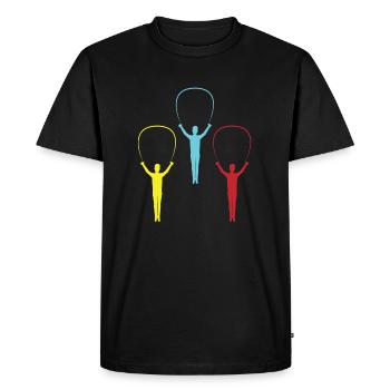 Jumper Idée cadeau coloré sport de corde Springer - T-shirt Premium bio Homme - noir - Devant - Nico (187cm)