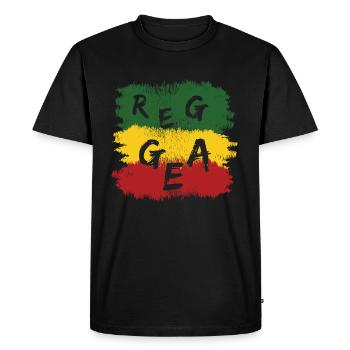 Reggae Jamaica couleurs drapeau idée cadeau pothead - T-shirt Premium bio Homme - noir - Devant - Nico (187cm)