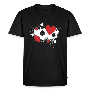 Poker Symbols Gift Idea Check Pik Cross Heart - Men's Premium Organic T-Shirt - black - Front - Nico (187cm)