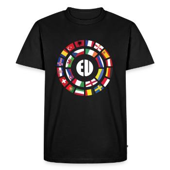EU Flaggen Geschenkidee europäische Union Sterne - Männer Premium Bio T-Shirt - Schwarz - Vorne - Nico (187cm)