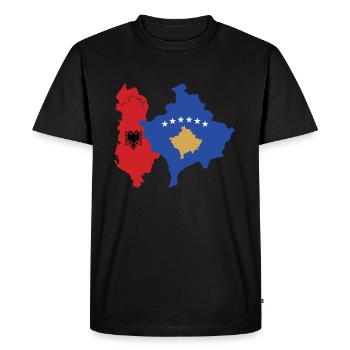 Kosovo Albanie Drapeau Carte Idée Cadeau Cool - T-shirt Premium bio Homme - noir - Devant - Nico (187cm)