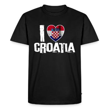 Drapeau Croatie drapeau national idée cadeau coeur - T-shirt Premium bio Homme - noir - Devant - Nico (187cm)