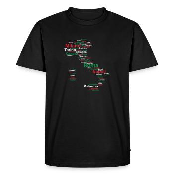 Italien Flagge Umriss Städte Urlaub Reise Rom - Männer Premium Bio T-Shirt - Schwarz - Vorne - Nico (187cm)