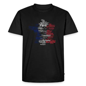 Carte de vacances France - T-shirt Premium bio Homme - noir - Devant - Nico (187cm)