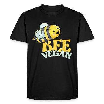 Végétalienne Sois végétalien - T-shirt Premium bio Homme - noir - Devant - Nico (187cm)