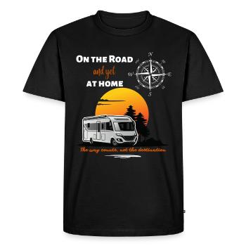 Camping Camping Camping-car Dire Anglais - T-shirt Premium bio Homme - noir - Devant - Nico (187cm)