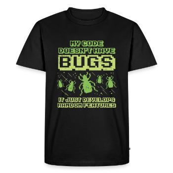 Code Bug Test Programmer Developer Gift - Men's Premium Organic T-Shirt - black - Front - Nico (187cm)
