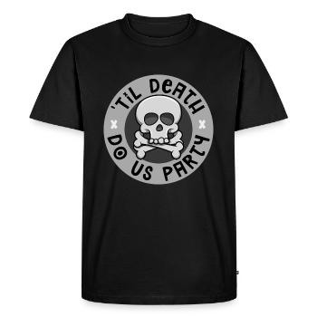 'Til death do us party - Men's Premium Organic T-Shirt - black - Front - Nico (187cm)