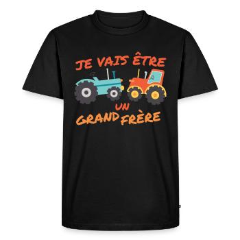 Tracteur Garçons Je Vais Être Un Grand Frère - T-shirt Premium bio Homme - noir - Devant - Nico (187cm)
