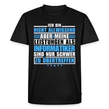 Unmatched performance as a computer scientist - Men's Premium Organic T-Shirt - black - Front - Nico (187cm)