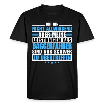 Unrivalled performance as an excavator operator - Men's Premium Organic T-Shirt - black - Front - Nico (187cm)