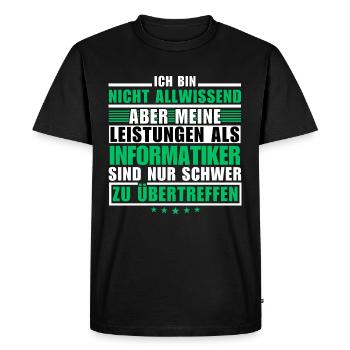 Des performances inégalées en tant qu’informaticien - T-shirt Premium bio Homme - noir - Devant - Nico (187cm)